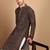 Brown cotton sequins kurta pajama for mens