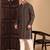 Brown cotton sequins kurta pajama for mens