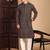 Brown cotton sequins kurta pajama for mens