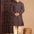 brown cotton sequins kurta pajama for mens
