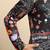 Floral print cotton blend ethnic wear black kurta