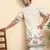 Floral print cotton blend ethnic wear cream kurta