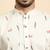 Floral print cotton blend ethnic wear cream kurta