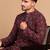 Rust cotton sequins kurta pajama for mens