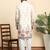 Floral print cotton blend ethnic wear cream kurta