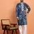 Cotton silk tie-dye printed blue kurta