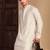 Cream cotton sequins kurta pajama for mens