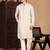 Cream cotton sequins kurta pajama for mens