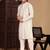 Cream cotton sequins kurta pajama for mens