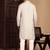 Cream cotton sequins kurta pajama for mens