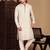 Cream cotton sequins kurta pajama for mens