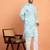 Cotton silk tie-dye printed Blue kurta