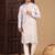 off white cotton sequins kurta pajama for mens