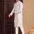 off white cotton sequins kurta pajama for mens
