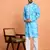 Cotton silk tie-dye printed blue kurta