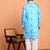 Cotton silk tie-dye printed blue kurta