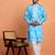 Cotton silk tie-dye printed blue kurta