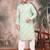 Light green cotton sequins kurta pajama for mens