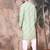 Light green cotton sequins kurta pajama for mens