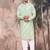 Light green cotton sequins kurta pajama for mens