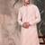 Light pink cotton sequins kurta pajama for mens