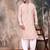Light pink cotton sequins kurta pajama for mens