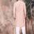 Light pink cotton sequins kurta pajama for mens