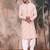 Light pink cotton sequins kurta pajama for mens