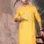 Mustard cotton textured kurta pajama for mens