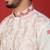 Cotton silk floral embroidered ombre pink mandarin collar kurta