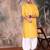 Mustard cotton textured kurta pajama for mens