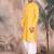 Mustard cotton textured kurta pajama for mens