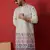Cotton silk floral embroidered ombre purple mandarin collar kurta