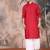 Red cotton textured kurta pajama for mens
