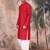 Red cotton textured kurta pajama for mens