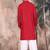 Red cotton textured kurta pajama for mens