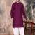 Purple cotton textured kurta pajama for mens