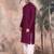 Purple cotton textured kurta pajama for mens