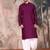 Purple cotton textured kurta pajama for mens
