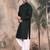 Deep green cotton textured kurta pajama for mens