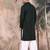 Deep green cotton textured kurta pajama for mens