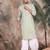 Green cotton textured kurta pajama for mens