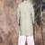 Green cotton textured kurta pajama for mens