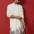 Cotton silk siroski work daman embroidered cream mandarin collar kurta