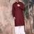 Wine cotton textured kurta pajama for mens