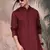 Wine cotton textured kurta pajama for mens