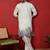 Cotton silk siroski work daman embroidered cream mandarin collar kurta