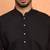 Cotton silk siroski work daman embroidered black mandarin collar kurta