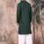 Deep green cotton textured kurta pajama for mens