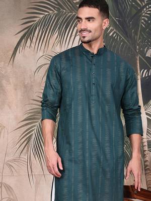 Firozi cotton textured kurta pajama for mens 1